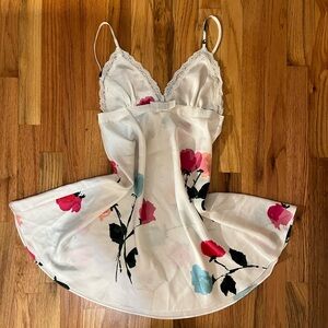 Kate Spade S White Rose Babydoll Slip Dress